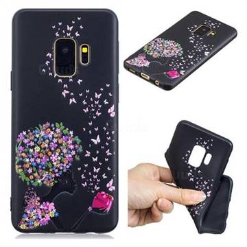 Corolla Girl 3D Embossed Relief Black TPU Cell Phone Back Cover for Samsung Galaxy S9