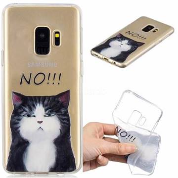 Cat Say No Clear Varnish Soft Phone Back Cover for Samsung Galaxy S9
