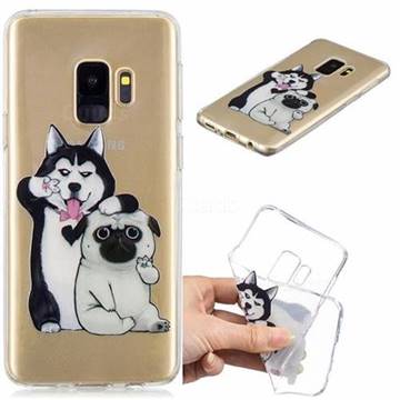Selfie Dog Clear Varnish Soft Phone Back Cover for Samsung Galaxy S9