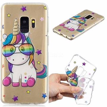 Glasses Unicorn Clear Varnish Soft Phone Back Cover for Samsung Galaxy S9