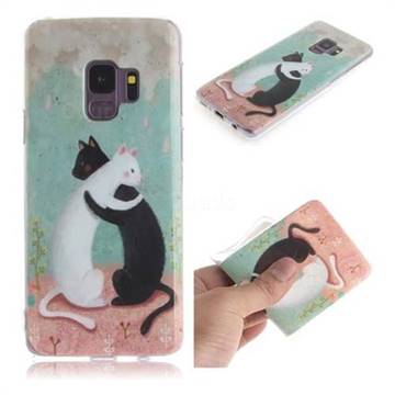 Black and White Cat IMD Soft TPU Cell Phone Back Cover for Samsung Galaxy S9