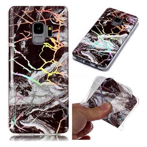 White Black Marble Pattern Bright Color Laser Soft TPU Case for Samsung Galaxy S9
