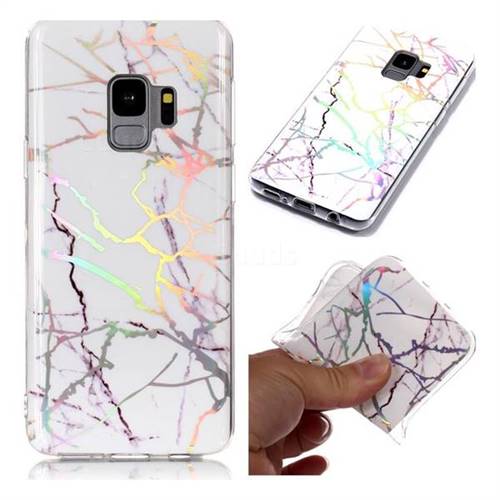 Color White Marble Pattern Bright Color Laser Soft TPU Case for Samsung Galaxy S9
