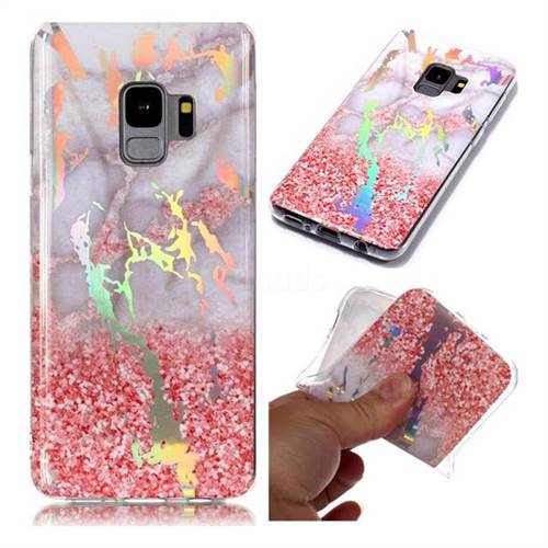 Powder Sandstone Marble Pattern Bright Color Laser Soft TPU Case for Samsung Galaxy S9