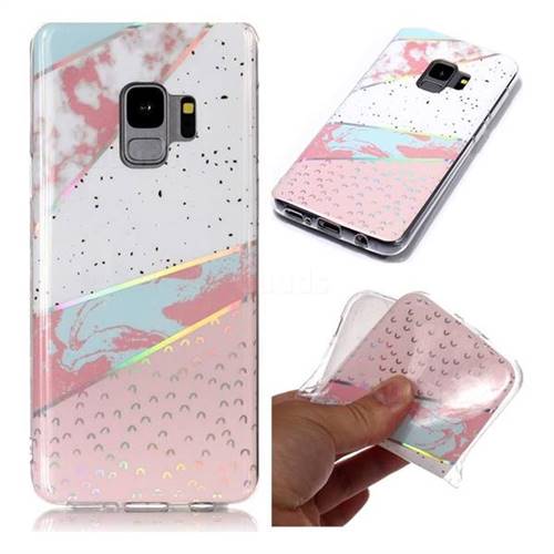 Matching Color Marble Pattern Bright Color Laser Soft TPU Case for Samsung Galaxy S9