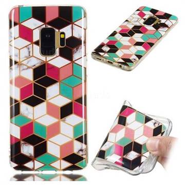 Three-dimensional Square Soft TPU Marble Pattern Phone Case for Samsung Galaxy S9