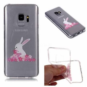 Cherry Blossom Rabbit Super Clear Soft TPU Back Cover for Samsung Galaxy S9