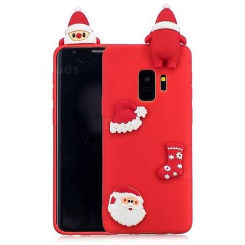 Red Santa Claus Christmas Xmax Soft 3D Silicone Case for Samsung Galaxy S9