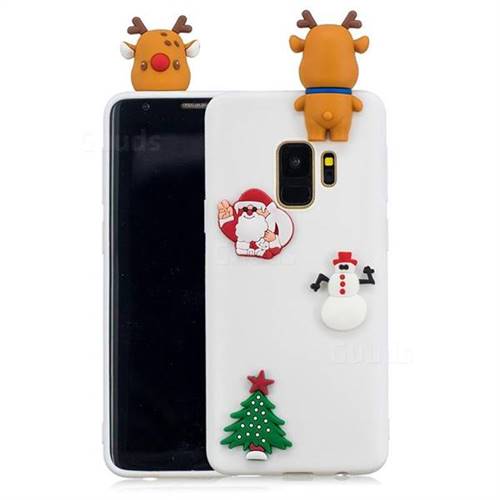 White Elk Christmas Xmax Soft 3D Silicone Case for Samsung Galaxy S9
