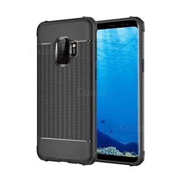 Luxury Shockproof Rubik Cube Texture Silicone TPU Back Cover for Samsung Galaxy S9 - Black