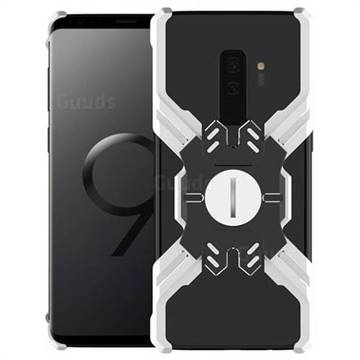 Heroes All Metal Frame Coin Kickstand Car Magnetic Bumper Phone Case for Samsung Galaxy S9 - Silver