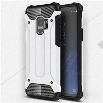 King Kong Armor Premium Shockproof Dual Layer Rugged Hard Cover for Samsung Galaxy S9 - White