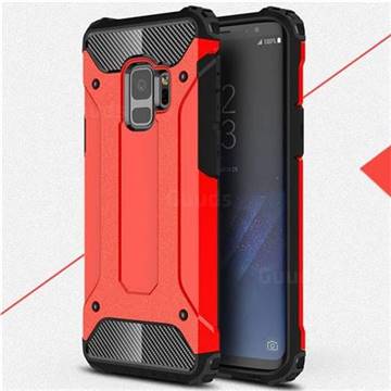 King Kong Armor Premium Shockproof Dual Layer Rugged Hard Cover for Samsung Galaxy S9 - Big Red