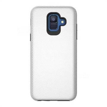 Triangle Texture Shockproof Hybrid Rugged Armor Defender Phone Case for Samsung Galaxy S9 - Silver