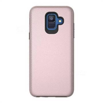Triangle Texture Shockproof Hybrid Rugged Armor Defender Phone Case for Samsung Galaxy S9 - Rose Gold