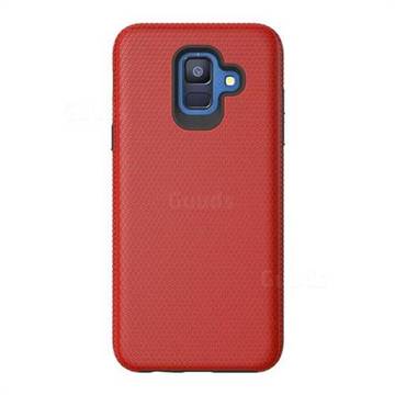 Triangle Texture Shockproof Hybrid Rugged Armor Defender Phone Case for Samsung Galaxy S9 - Red