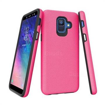 Triangle Texture Shockproof Hybrid Rugged Armor Defender Phone Case for Samsung Galaxy S9 - Rose