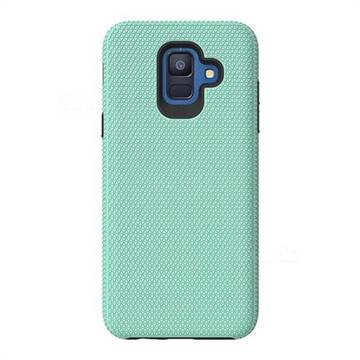 Triangle Texture Shockproof Hybrid Rugged Armor Defender Phone Case for Samsung Galaxy S9 - Mint Green