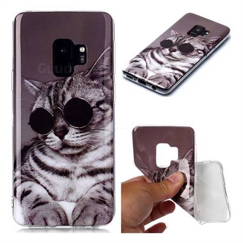 Kitten with Sunglasses Soft TPU Cell Phone Back Cover for Samsung Galaxy S9