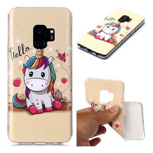 Hello Unicorn Soft TPU Cell Phone Back Cover for Samsung Galaxy S9