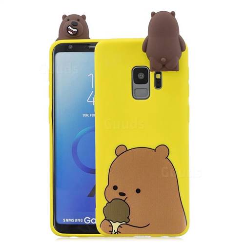 Brown Bear Soft 3D Climbing Doll Stand Soft Case for Samsung Galaxy S9