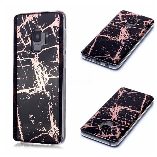 Black Galvanized Rose Gold Marble Phone Back Cover for Samsung Galaxy S9