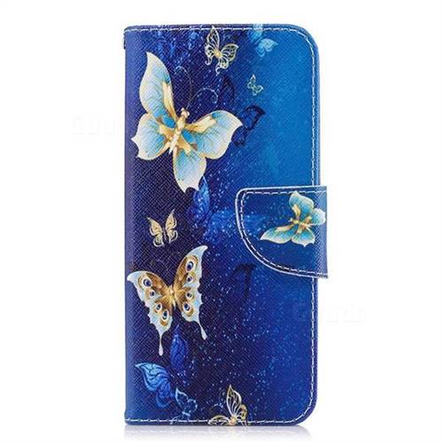 Golden Butterflies Leather Wallet Case for Samsung Galaxy S9 - Leather ...