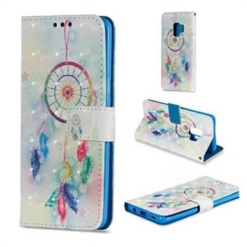 Feather Wind Chimes 3D Painted Leather Wallet Case for Samsung Galaxy S9