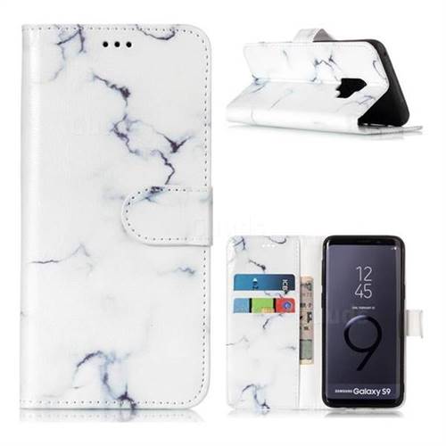 Soft White Marble PU Leather Wallet Case for Samsung Galaxy S9