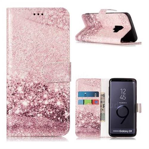 Glittering Rose Gold PU Leather Wallet Case for Samsung Galaxy S9