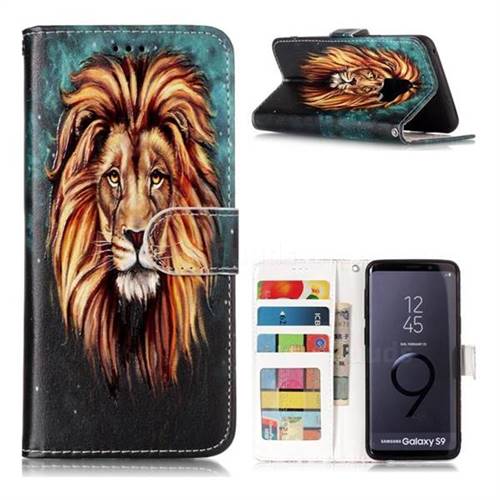 Ice Lion 3D Relief Oil PU Leather Wallet Case for Samsung Galaxy S9