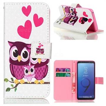 Lovely Owls Leather Flip Cover for Samsung Galaxy S9
