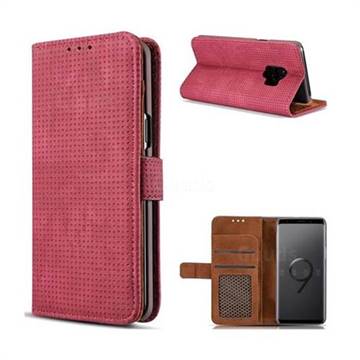 Luxury Vintage Mesh Monternet Leather Wallet Case for Samsung Galaxy S9 - Rose