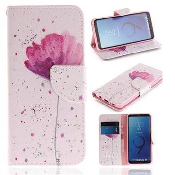 Purple Orchid PU Leather Wallet Case for Samsung Galaxy S9