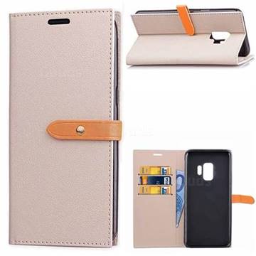 Luxury Fashion Korean PU Leather Wallet Case for Samsung Galaxy S9 - Gray