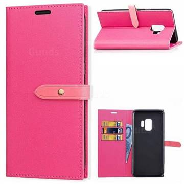 Luxury Fashion Korean PU Leather Wallet Case for Samsung Galaxy S9 - Rose