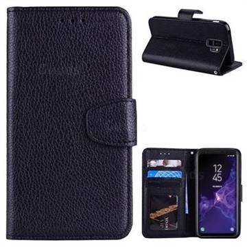 Litchi Pattern PU Leather Wallet Case for Samsung Galaxy S9 - Black
