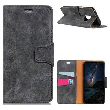 MURREN Luxury Retro Classic PU Leather Wallet Phone Case for Samsung Galaxy S9 - Gray