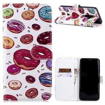 Doughnut 3D Relief Oil PU Leather Wallet Case for Samsung Galaxy S9