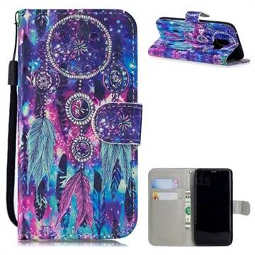 Star Wind Chimes 3D Painted Leather Wallet Phone Case for Samsung Galaxy S9