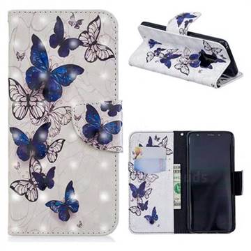 Flying Butterflies 3D Painted Leather Wallet Phone Case for Samsung Galaxy S9
