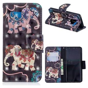 Totem Elephant 3D Painted Leather Wallet Phone Case for Samsung Galaxy S9