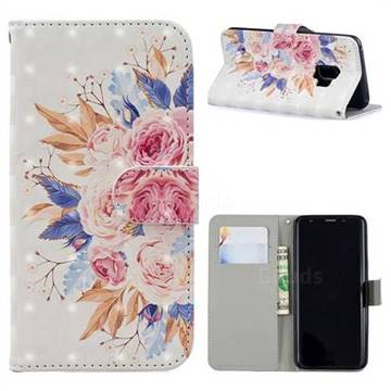 Rose Flowers 3D Painted Leather Phone Wallet Case for Samsung Galaxy S9