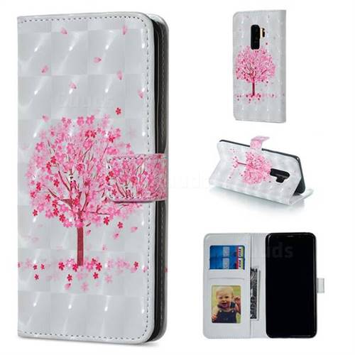 Sakura Flower Tree 3D Painted Leather Phone Wallet Case for Samsung Galaxy S9