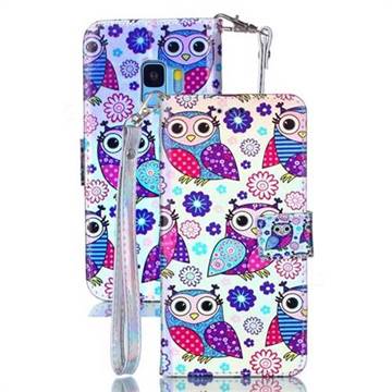 Happy Owl Blue Ray Light PU Leather Wallet Case for Samsung Galaxy S9
