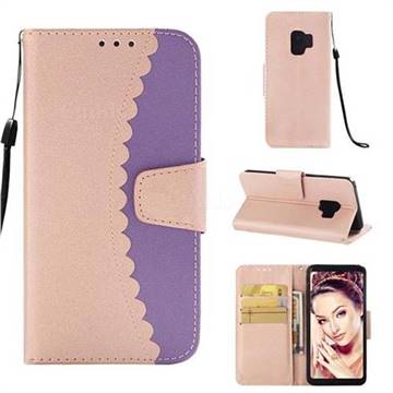 Lace Stitching Mobile Phone Case for Samsung Galaxy S9 - Purple