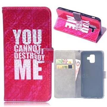 YOU CANNOT DESTORY ME Laser Light PU Leather Wallet Case for Samsung Galaxy S9