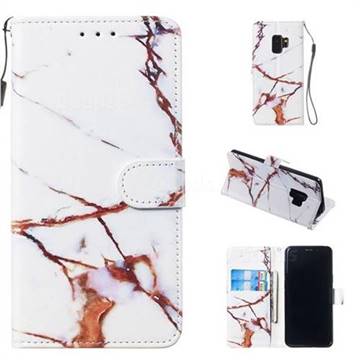 Platinum Marble Smooth Leather Phone Wallet Case for Samsung Galaxy S9