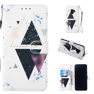 Triangle Marble Smooth Leather Phone Wallet Case for Samsung Galaxy S9