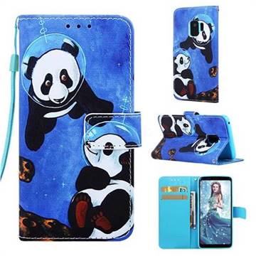 Undersea Panda Matte Leather Wallet Phone Case for Samsung Galaxy S9